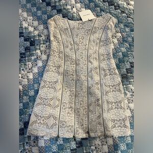 With Jean White Lace Mini Dress